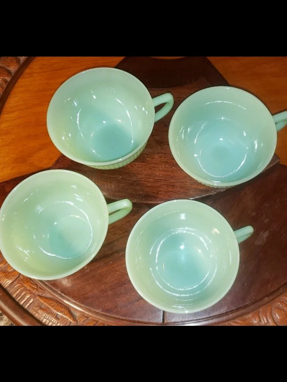 Vintage Ribbed Jadeite Cups